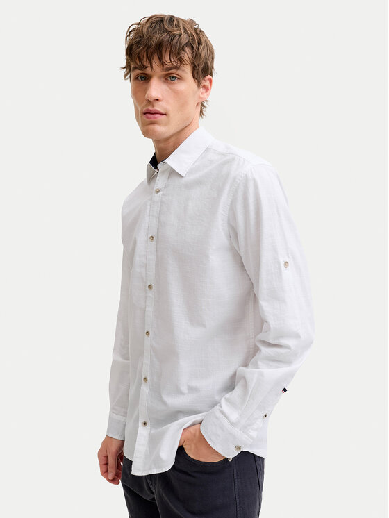 Jack & Jones Cămașă Henry 12289197 Alb Regular Fit