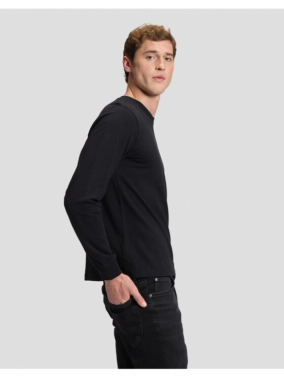 Lee Lee T-Shirt LS PATCH LOGO TEE Czarny Regular Fit