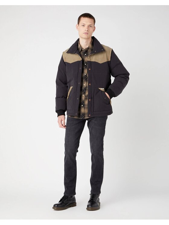 Wrangler Wrangler Kurtka zimowa DETACHABLE SLEEVE Czarny Regular Fit