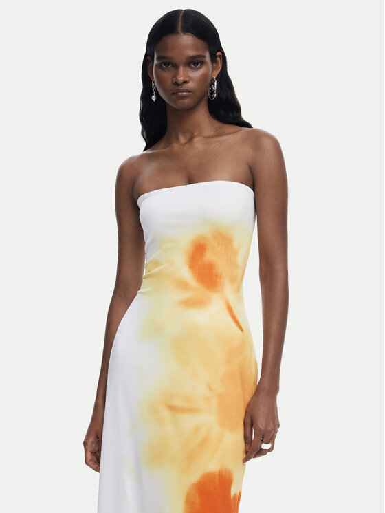 Desigual Desigual Sommerkleid Amberes 25SWVK49 Écru Slim Fit
