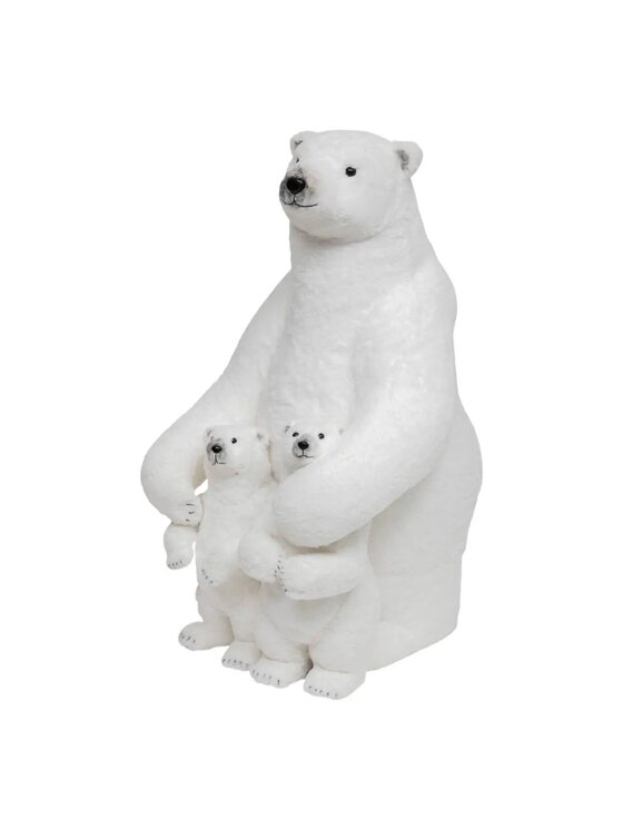 MIAhome MIAhome Figurka mama miś polarny z niedźwiadkami Biały