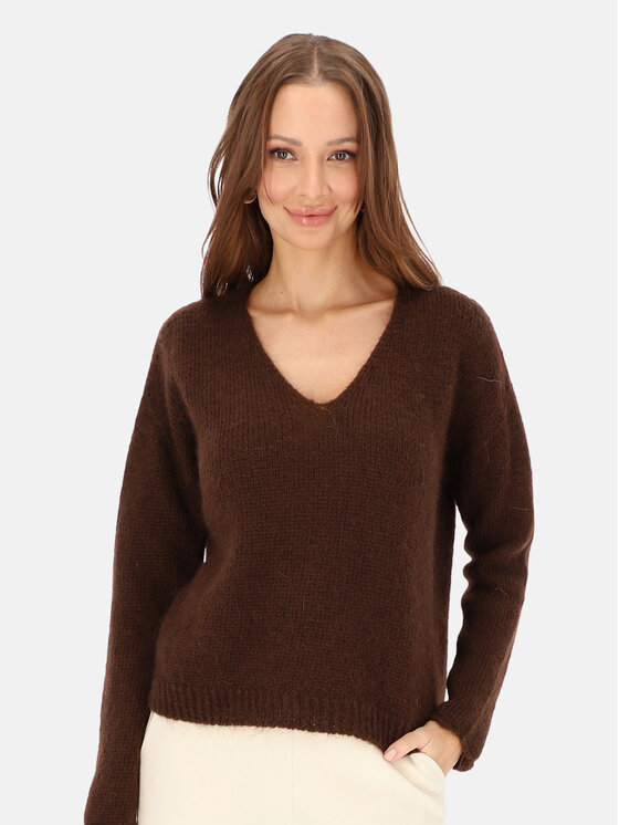 L’AF L’AF Sweter Nelli Brązowy Regular Fit