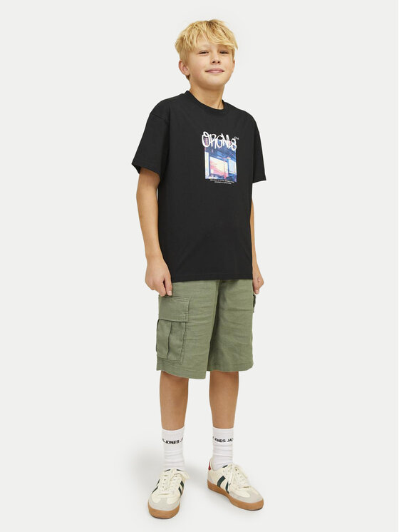 Jack&Jones Junior Jack&Jones Junior Marškinėliai Bushwick Blur 12263146 Juoda Relaxed Fit