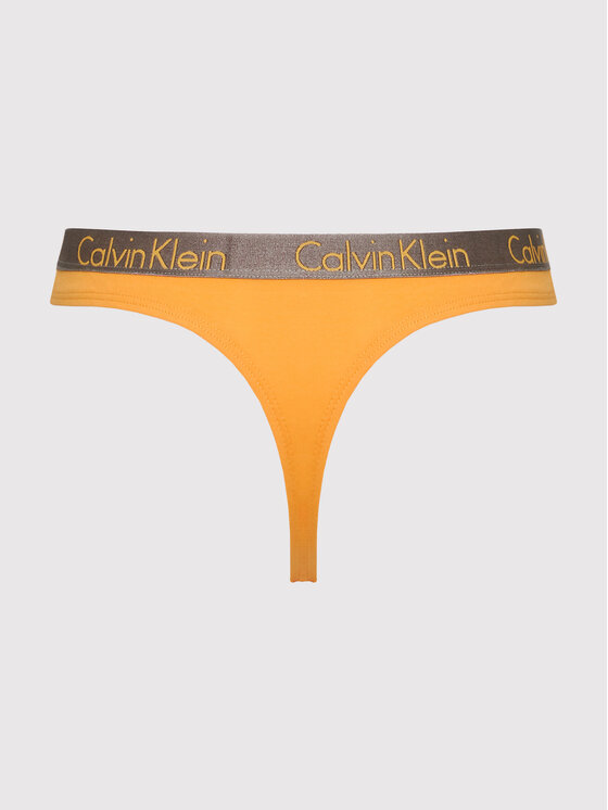 Calvin Klein Underwear Calvin Klein Underwear Stringi 000QD3539E Pomarańczowy