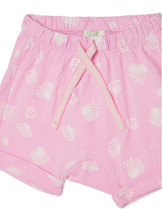 United Colors Of Benetton United Colors Of Benetton Marškinėlių ir šortų komplektas 35ZEAK013 Rožinė Regular Fit