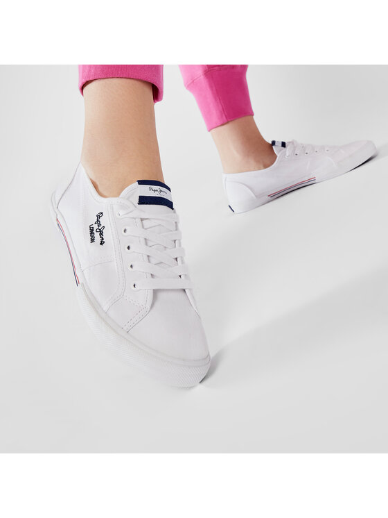 Pepe Jeans Pepe Jeans Sneakers aus Stoff Aberlady Ecobass PLS31193 Weiß