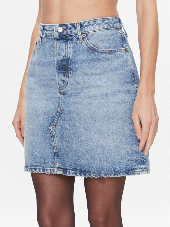 Tommy Hilfiger Tommy Hilfiger Jeansrock WW0WW39653 Blau Regular Fit