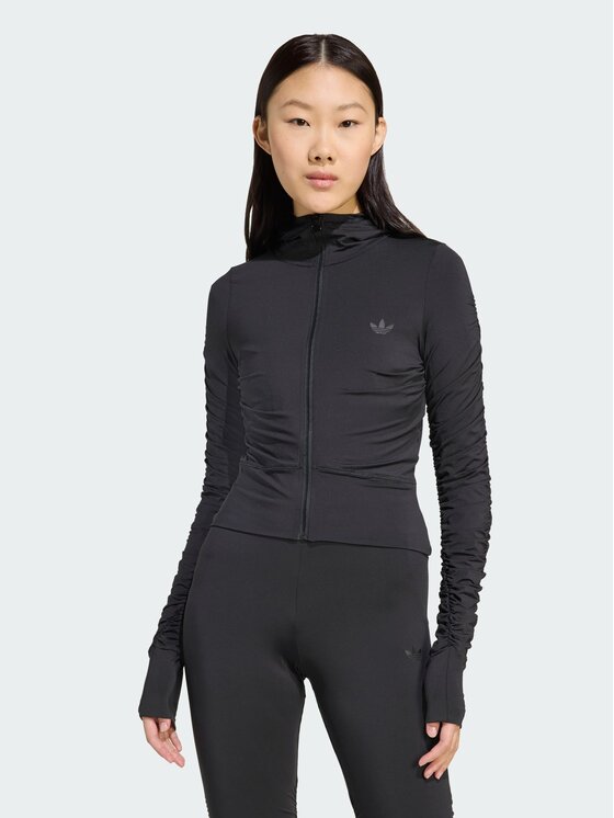adidas adidas Bluza Ruched Czarny Slim Fit