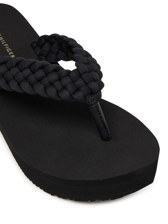 Tommy Hilfiger Tommy Hilfiger Flip-flops Th Wedge Braided Summer Sandal FW0FW09198 Fekete