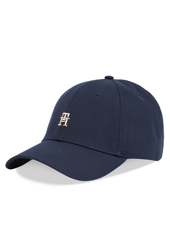 Tommy Hilfiger Cepure ar nagu Elevated Chic Cap AW0AW17128 Tumši zils