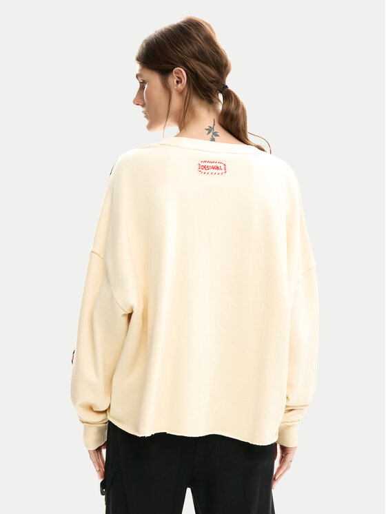 Desigual Desigual Sweatshirt Muak Mickey 26SWSK17 Beige Relaxed Fit
