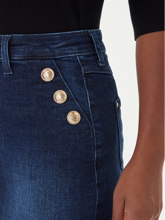 Guess Guess Džínsová sukňa W5BD1T D0791 Modrá Regular Fit