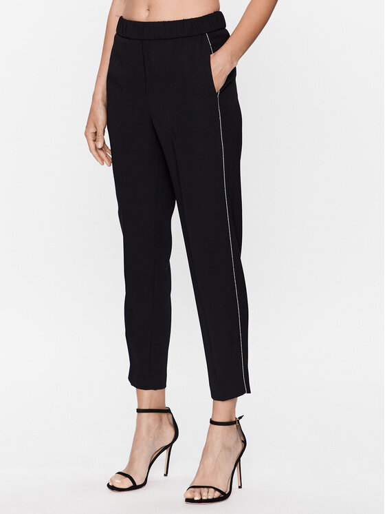 Peserico Pantaloni din material P04072 Negru Regular Fit
