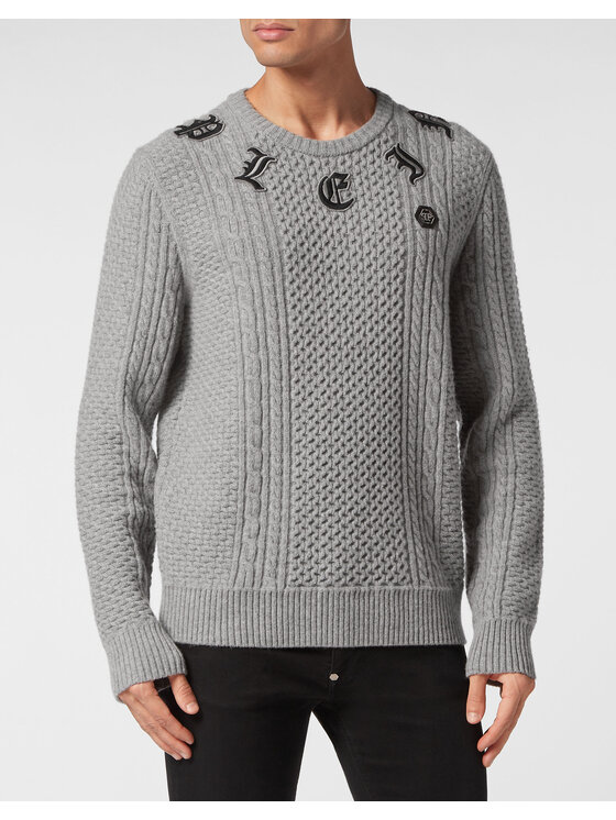 PHILIPP PLEIN PHILIPP PLEIN S dlhými rukávmi 9751 Sivá Regular Fit