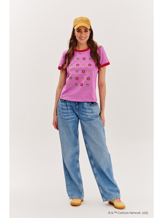 NAOKO NAOKO Tričko Candy Powerpuff Ružová Regular Fit