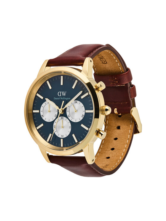 Daniel Wellington Daniel Wellington Hodinky Iconic Chronograph St Mawes Arctic Panda DW00100875 Hnedá