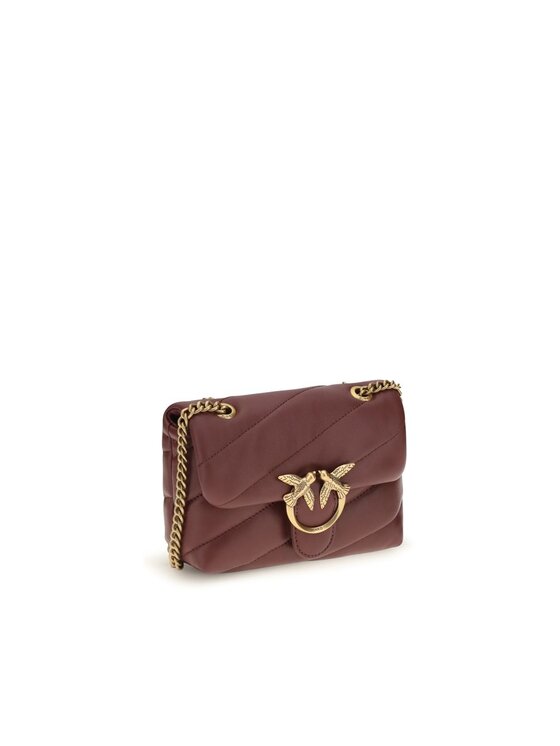 PINKO PINKO Torebka Bordeaux Calf Leather Bos Taurus Shoulder Bordowy