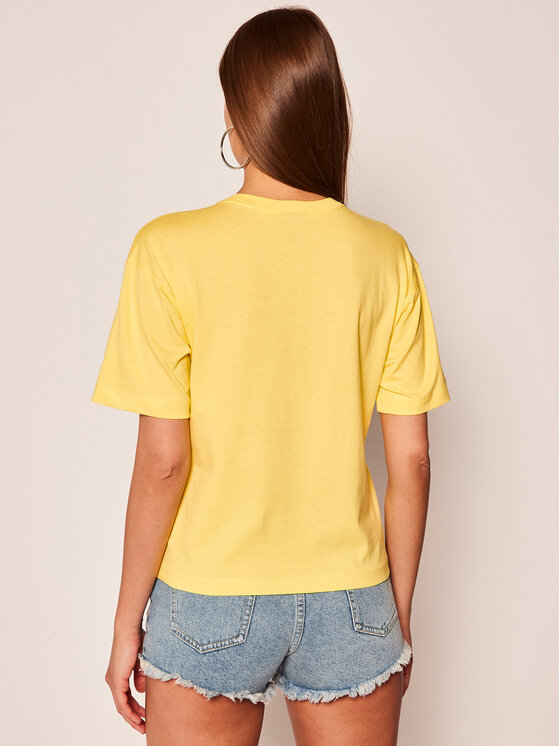 T-shirt C Logo Ribbed Cuffed 112765 Giallo Regular...