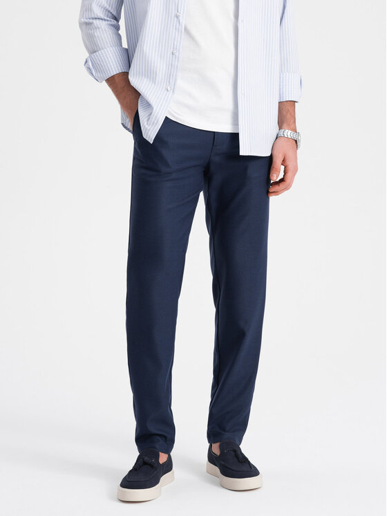 Ombre Ombre Chino kalhoty OM-PACP-0182 Tmavomodrá Slim Fit