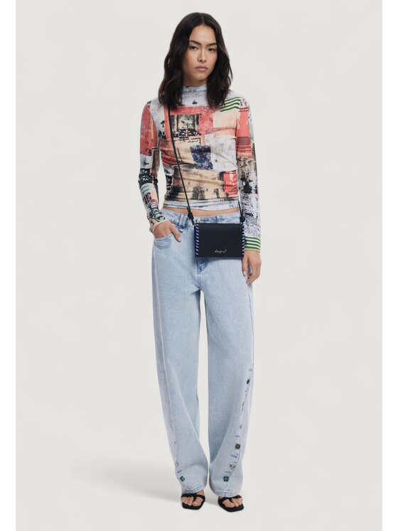 Desigual Desigual Μεγάλο Πορτοφόλι Γυναικείο MONE_CAPSULE TINY ZIP_MAT Μαύρο