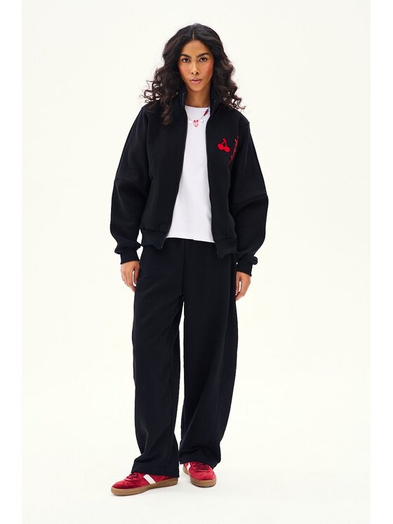 NAOKO NAOKO Bluza Cherry-ish Moments Czarny Oversize