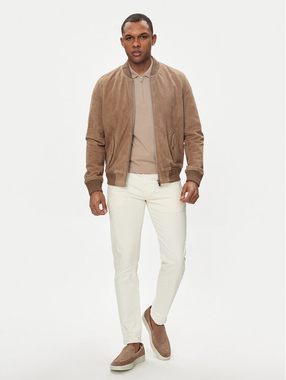 Serge Pariente Serge Pariente Lederjacke M888 Beige Regular Fit