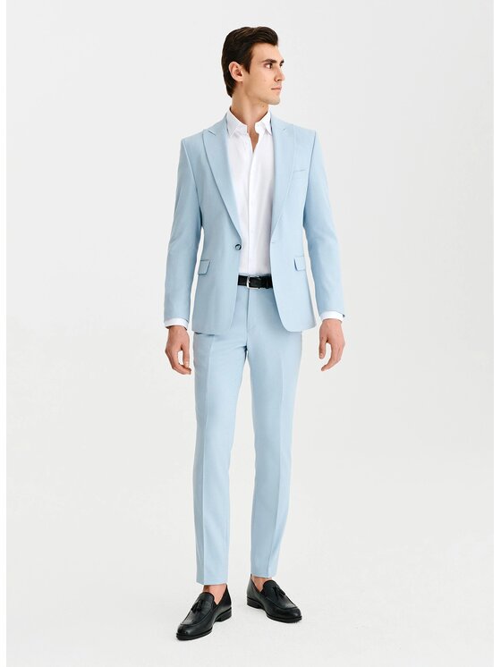 Pako Lorente Pako Lorente Spodnie garniturowe P25SF-6G-027 Niebieski Slim Fit