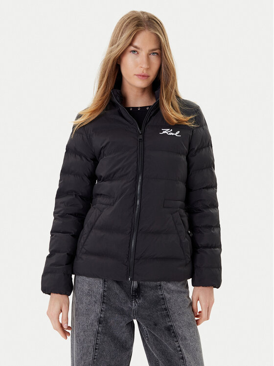 KARL LAGERFELD KARL LAGERFELD Kevad-sügis jope A1W15049 Must Regular Fit