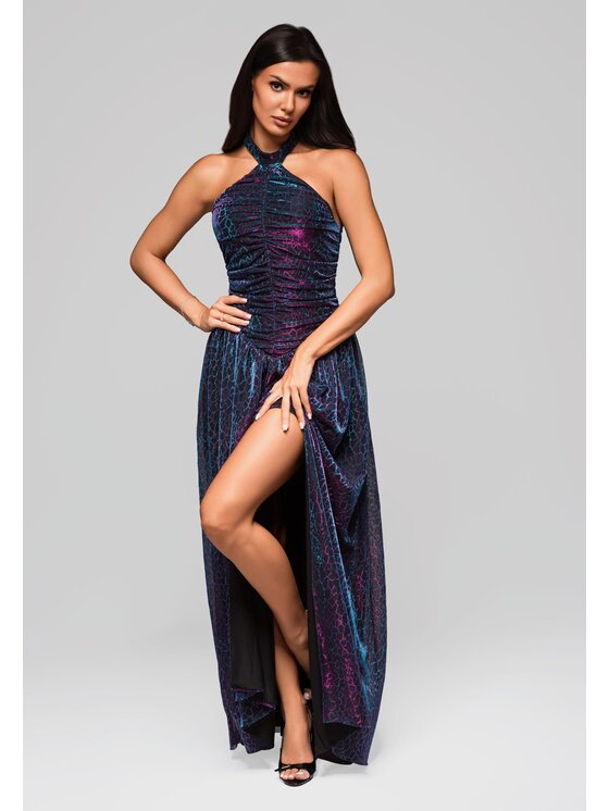 Ombre Ombre Sukienka wieczorowa LA-OM-DLR217 Kolorowy Regular Fit