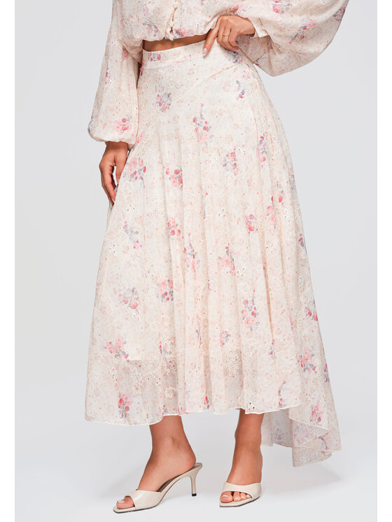 Ombre Ombre Spódnica maxi OW-GL-E0008 Beżowy Regular Fit