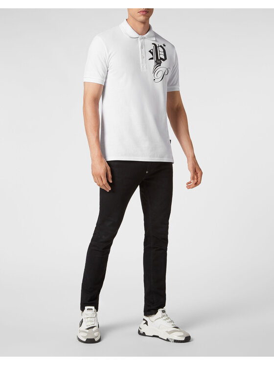 PHILIPP PLEIN PHILIPP PLEIN Polo 275 Biały Slim Fit