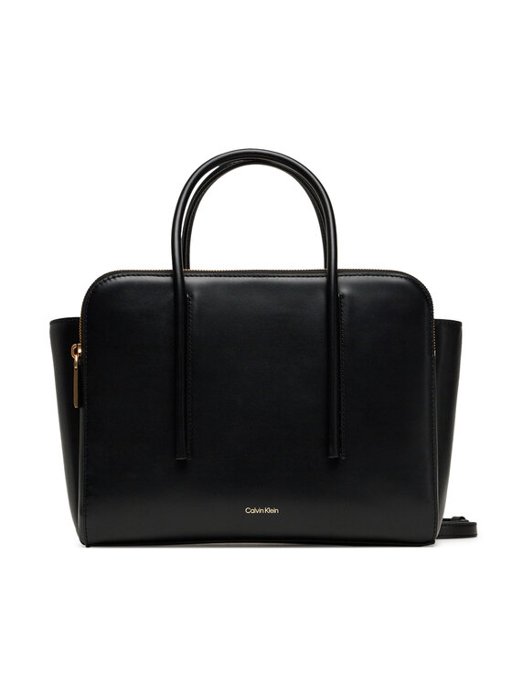 Calvin Klein Calvin Klein Kabelka Carryall Mini Leather Tote Bag LV04F3034G Černá