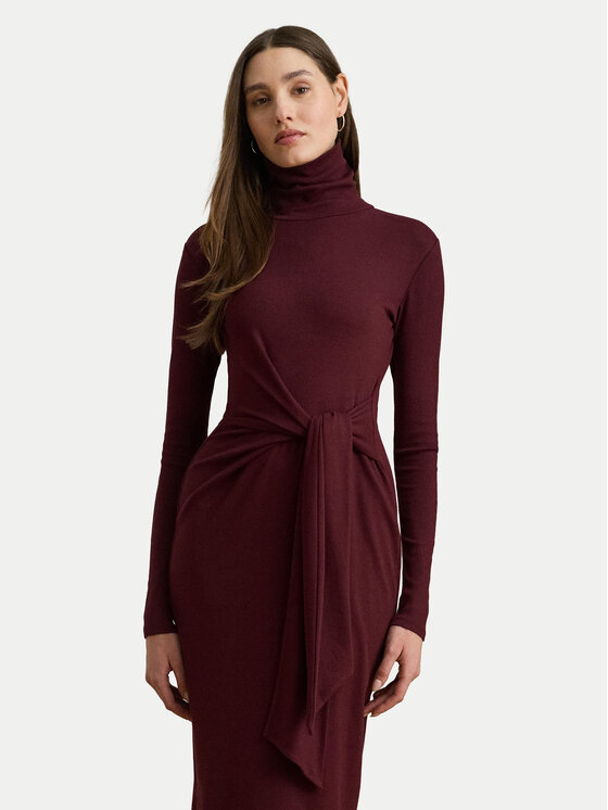 LAUREN RALPH LAUREN LAUREN RALPH LAUREN Kötött ruha 200980028006 Bordó Slim Fit
