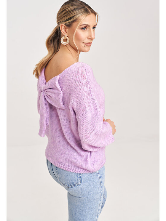 FIGL FIGL Sweter M993 Fioletowy Regular Fit