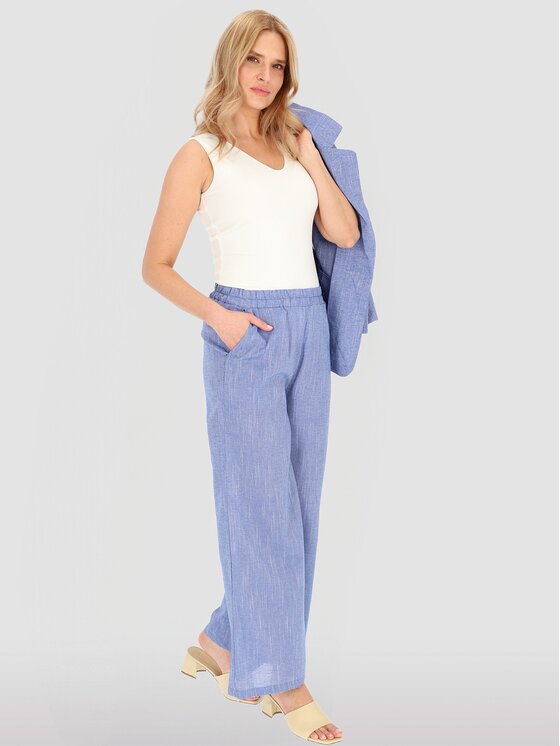 Perso Perso Dámske nohavice PTE252689F Modrá Regular Fit