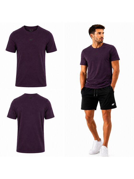 4F 4F T-Shirt 4FWSS26TTSHM3947 Bordowy Regular Fit