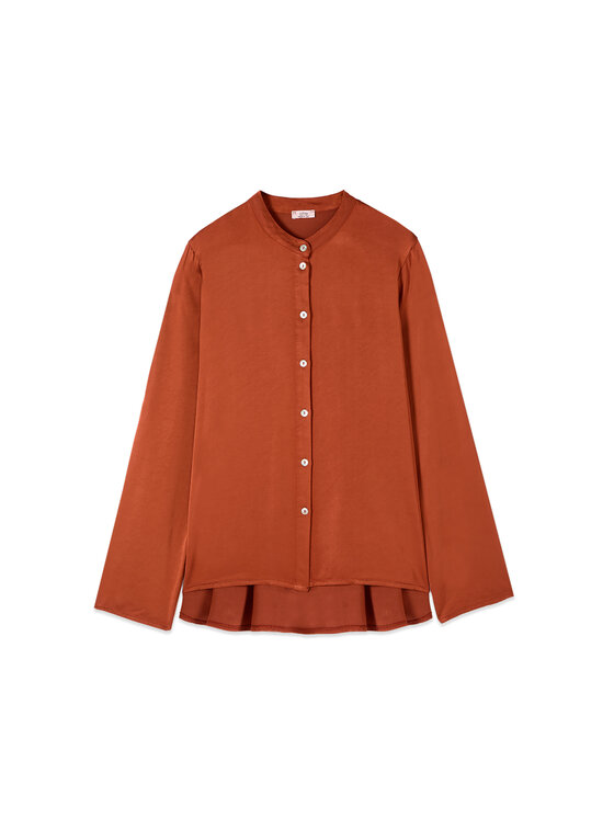 Oltre Oltre Koszula 5064R003082N022 Pomarańczowy Baggy Fit