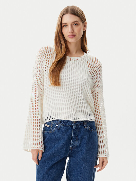 Vans Vans Svetr Mila VN000M9H Écru Loose Fit