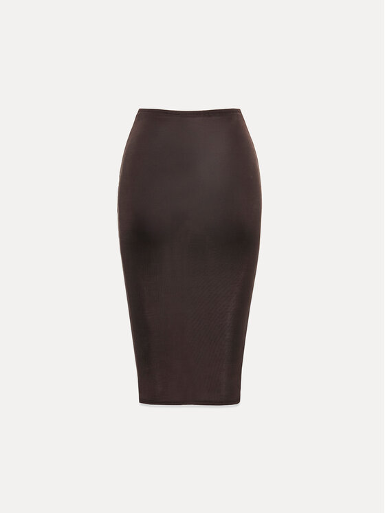 La Mania La Mania Midi sukňa EMILEE Hnedá Basic Fit