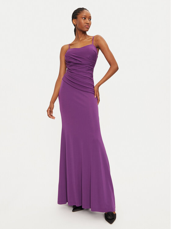 Rinascimento Rinascimento Sukienka koktajlowa 1000770039414 Fioletowy Slim Fit