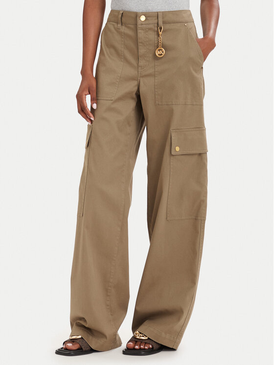 MICHAEL Michael Kors MICHAEL Michael Kors Pantaloni cargo MT631013X6 Bej închis Wide Leg