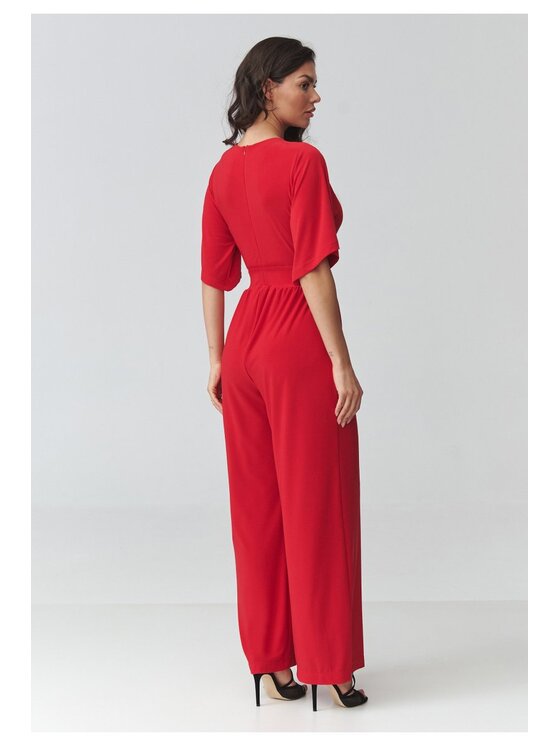 Makadamia Makadamia Kombinezon M939 Czerwony Loose Fit