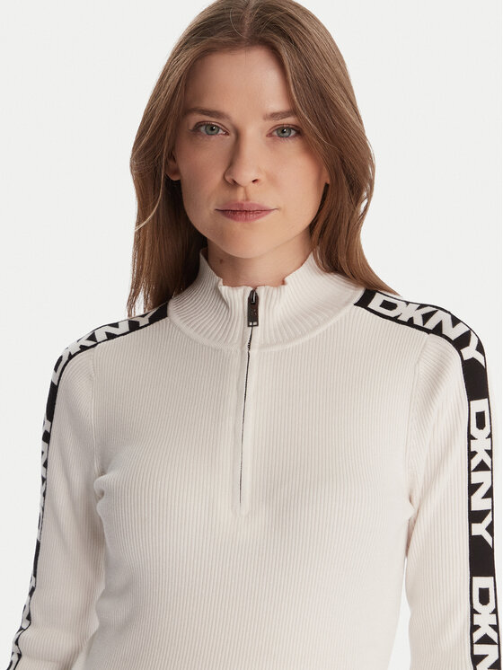DKNY DKNY Пуловер P5MSAY01 Екрю Slim Fit