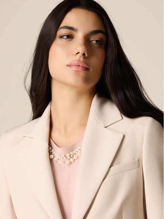 Oltre Oltre Giacca da abito Q817R004616N013 Crema Slim Fit