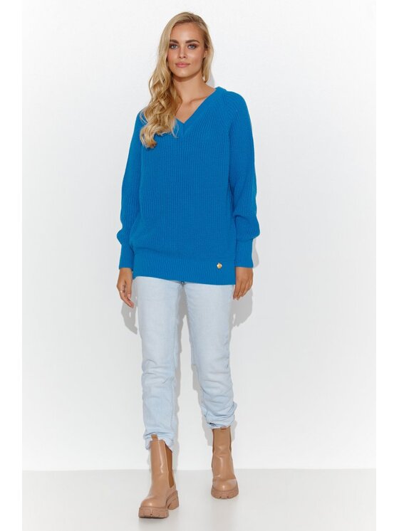 Makadamia Makadamia Sweter S140 Niebieski Regular Fit