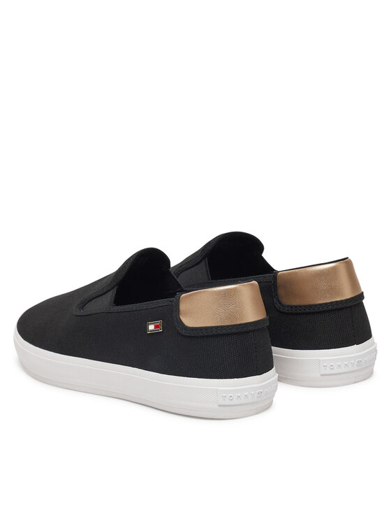 Tommy Hilfiger Tommy Hilfiger Tenisky Vulc Canvas Slip-On Sneaker FW0FW08645 Černá