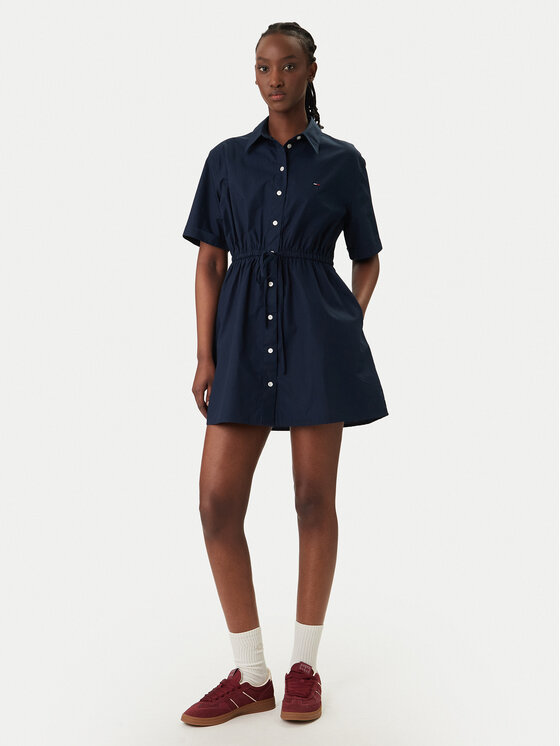Tommy Jeans Tommy Jeans Rochie tip cămașă DW0DW20617 Bleumarin Regular Fit