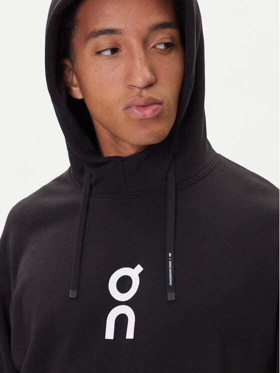 On On Majica dugih rukava Club Hoodie 1ME1003 Crna Relaxed Fit