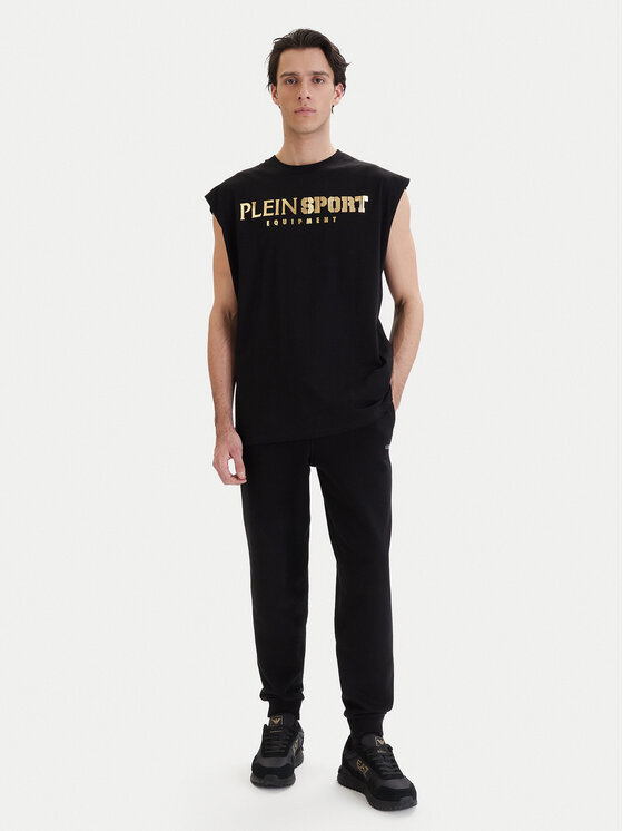 Plein Sport Plein Sport Majica brez rokavov PAEC MTK8319 STE001N Črna Regular Fit