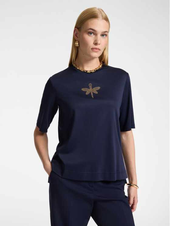 Elena Mirò Elena Mirò T-Shirt G053Z000704N0H4 Niebieski Boxy Fit